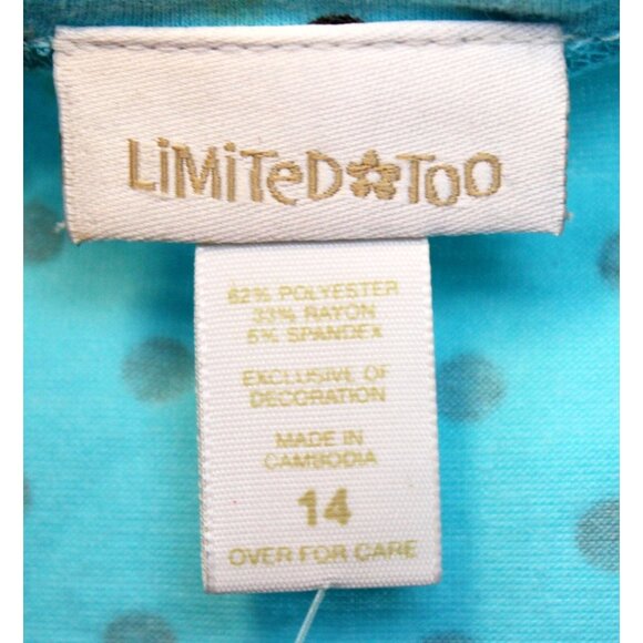 NEW Y2K Limited Too Polka Dot Dress sz 14 Girl Teal Brown Lace Lightweight Summe - Picture 8 of 9